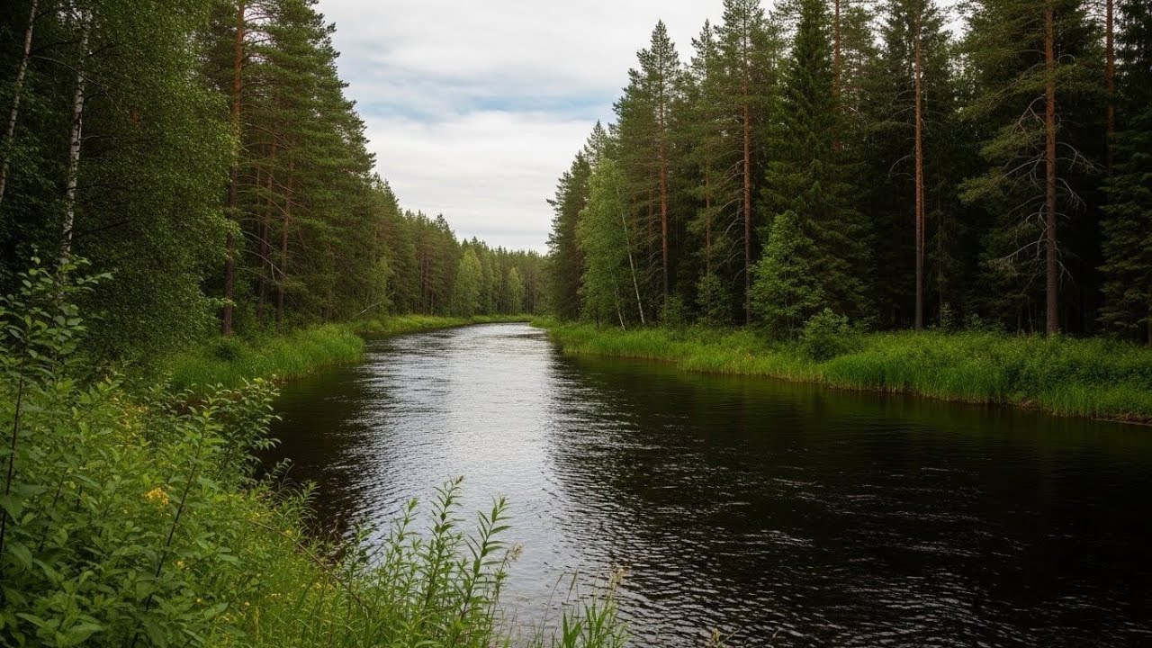 Tranquil River in Forest 🌲🌊 Relaxing Nature Ambience for Focus and Serenity #2564