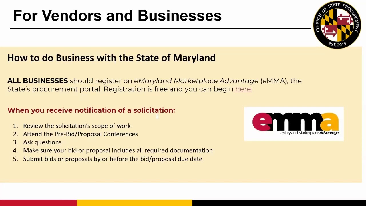 Leveraging Maryland State Government Wide Area Contracts and ID/IQs.