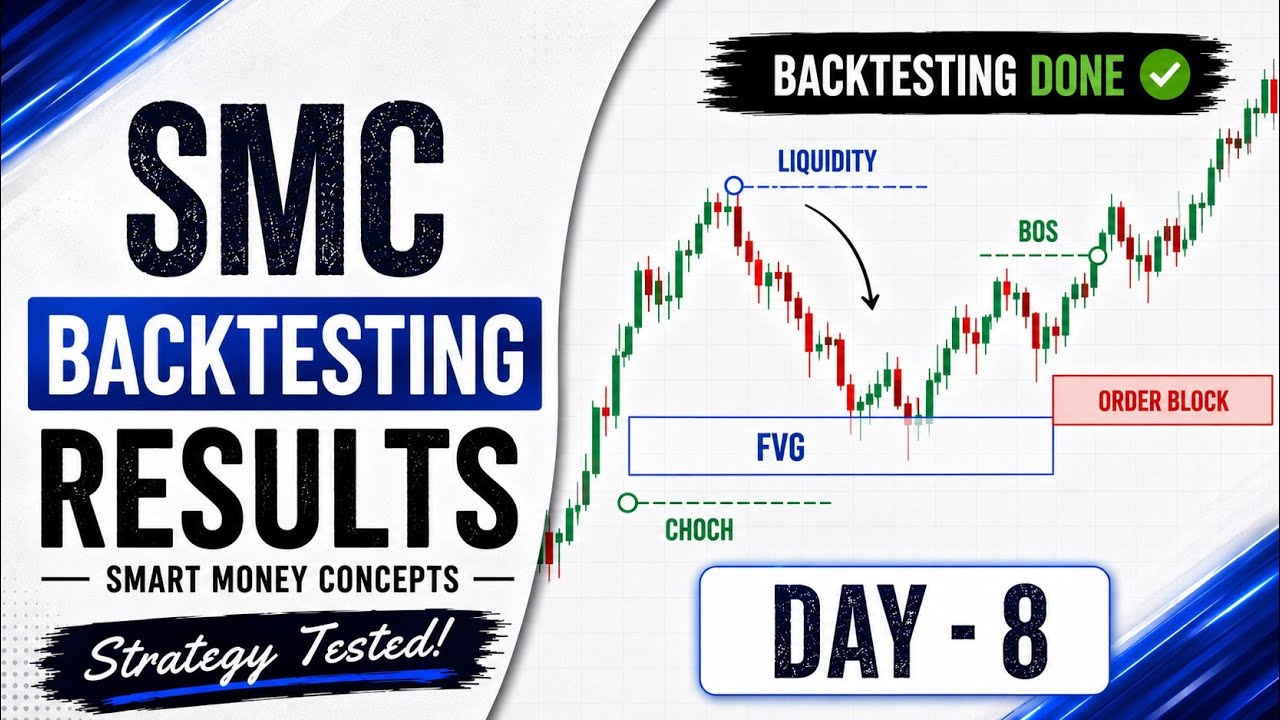 SMC Backtesting Day 8🔥 | Smart Money Concepts Strategy Tested | Win Rate Revealed | SMC |