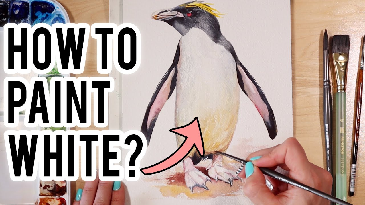 Watercolor Penguin Painting Tutorial - How to Paint White