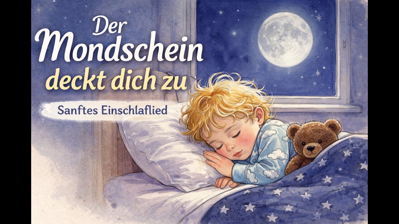 Der Mondschein deckt dich zu | Sanftes Einschlaflied für Kinder 🌙