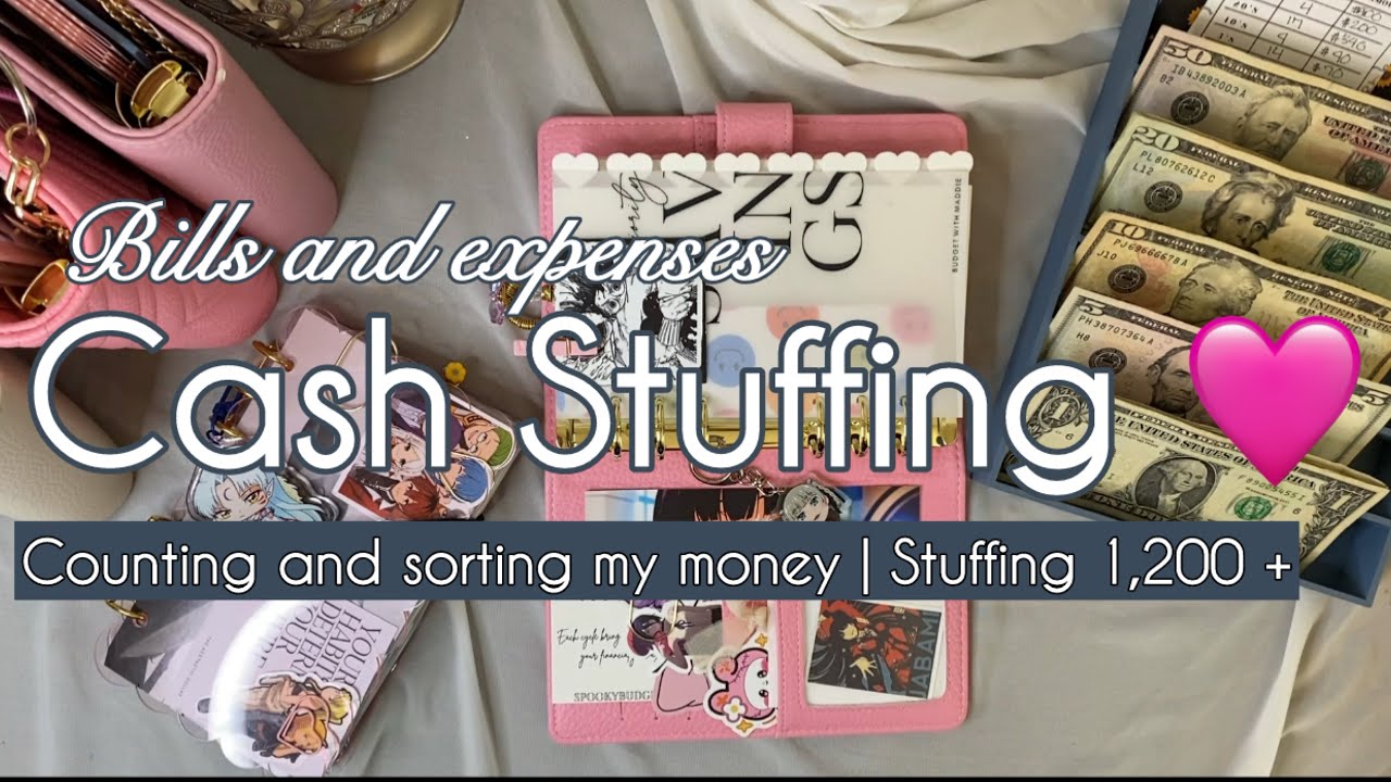 Cash stuffing my last paycheck of February 😊 | Sort the money w/ me | $1,200 +