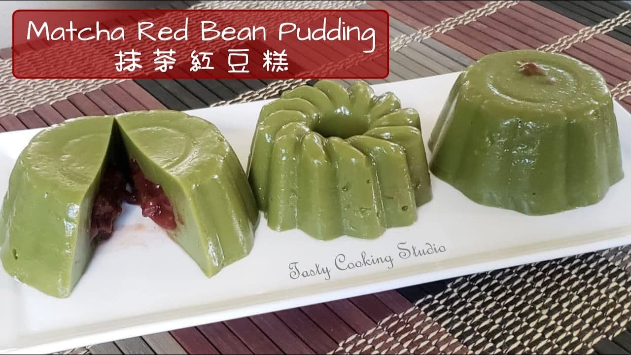 抹茶紅豆糕 | Matcha Red Bean Pudding