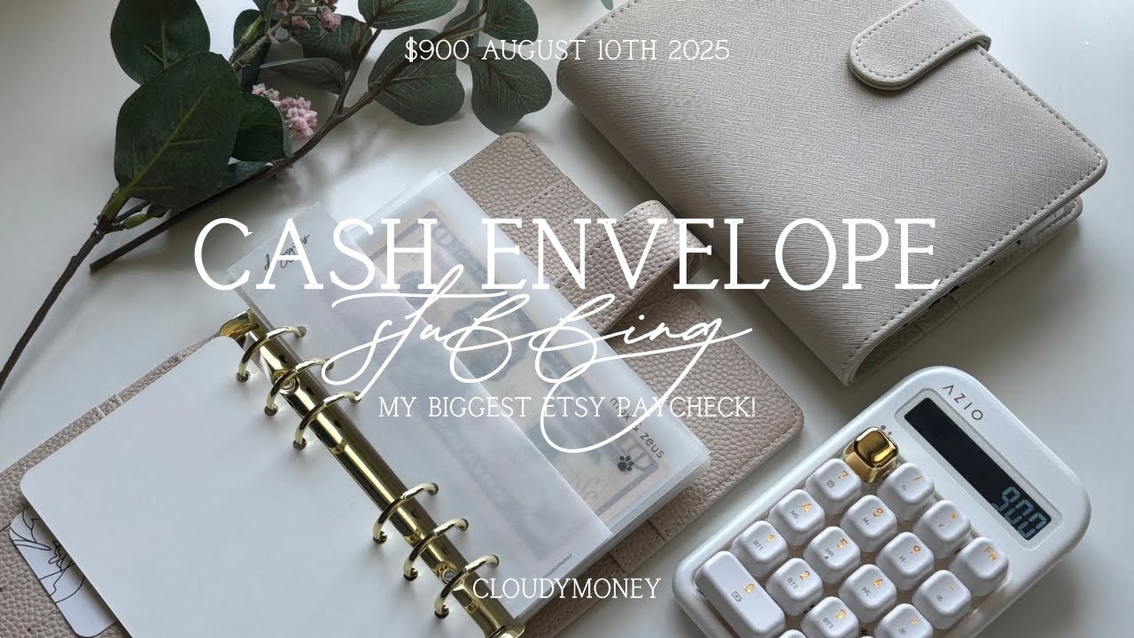Cash Envelope Stuffing | My Biggest Etsy Paycheck 🤍 | August 2025