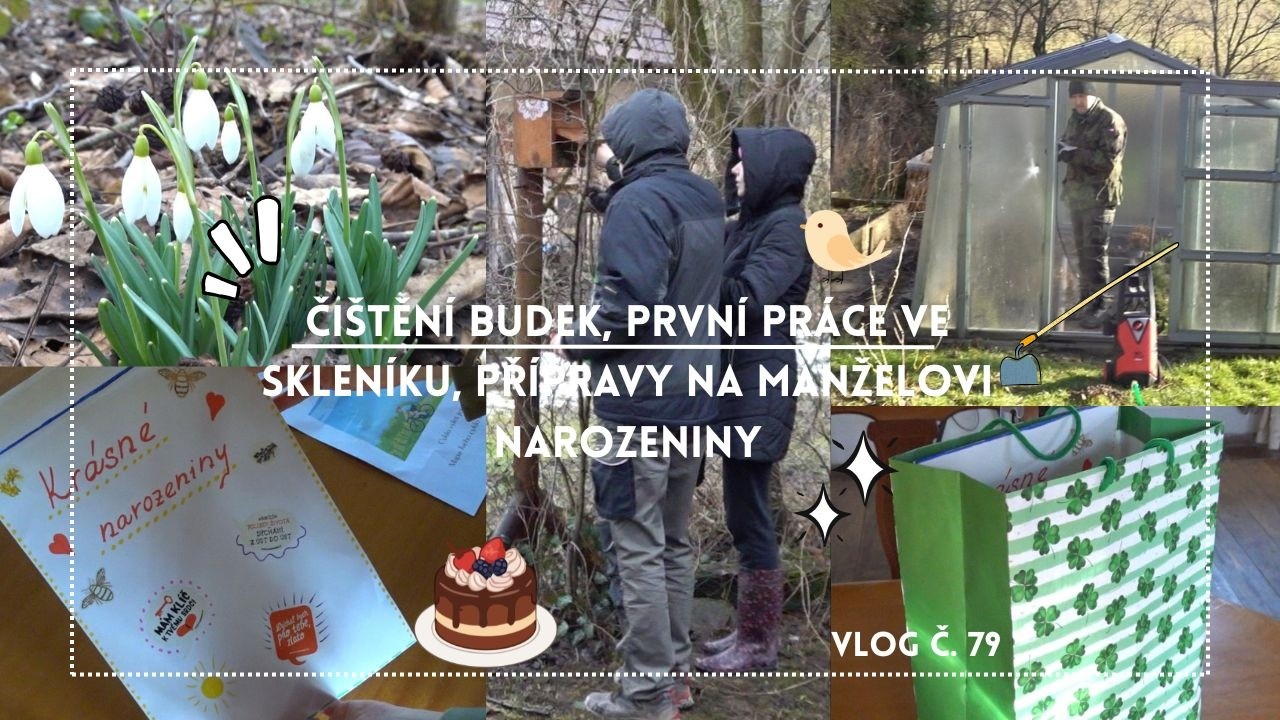 Čištění budek, první práce ve skleníku, přípravy na manželovi narozeniny #vlog č. 79