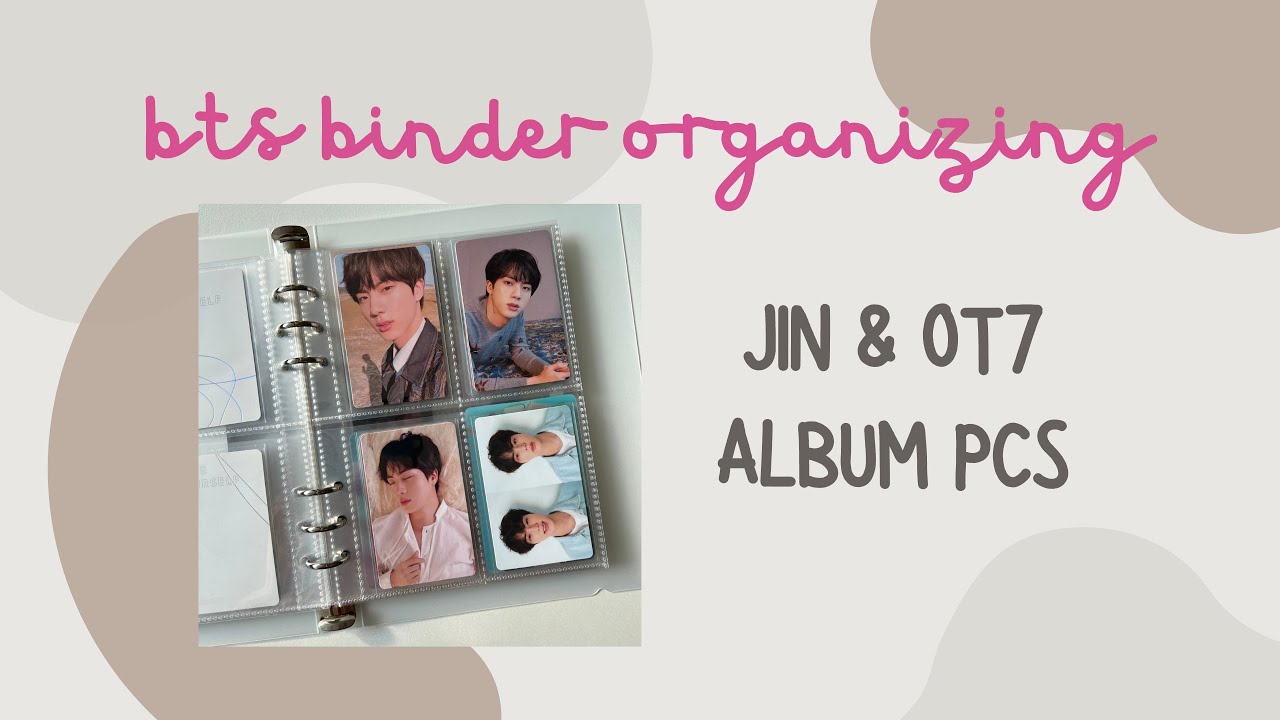 organize bts jin & group ot7 completed album photocards with me ☻️