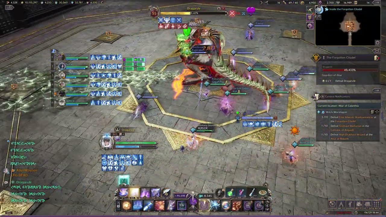 R2D2火 vs Dragaryle (Difficult) -Throne and Liberty Raid- Altar of Calanthia (The Forgotten Citadel)
