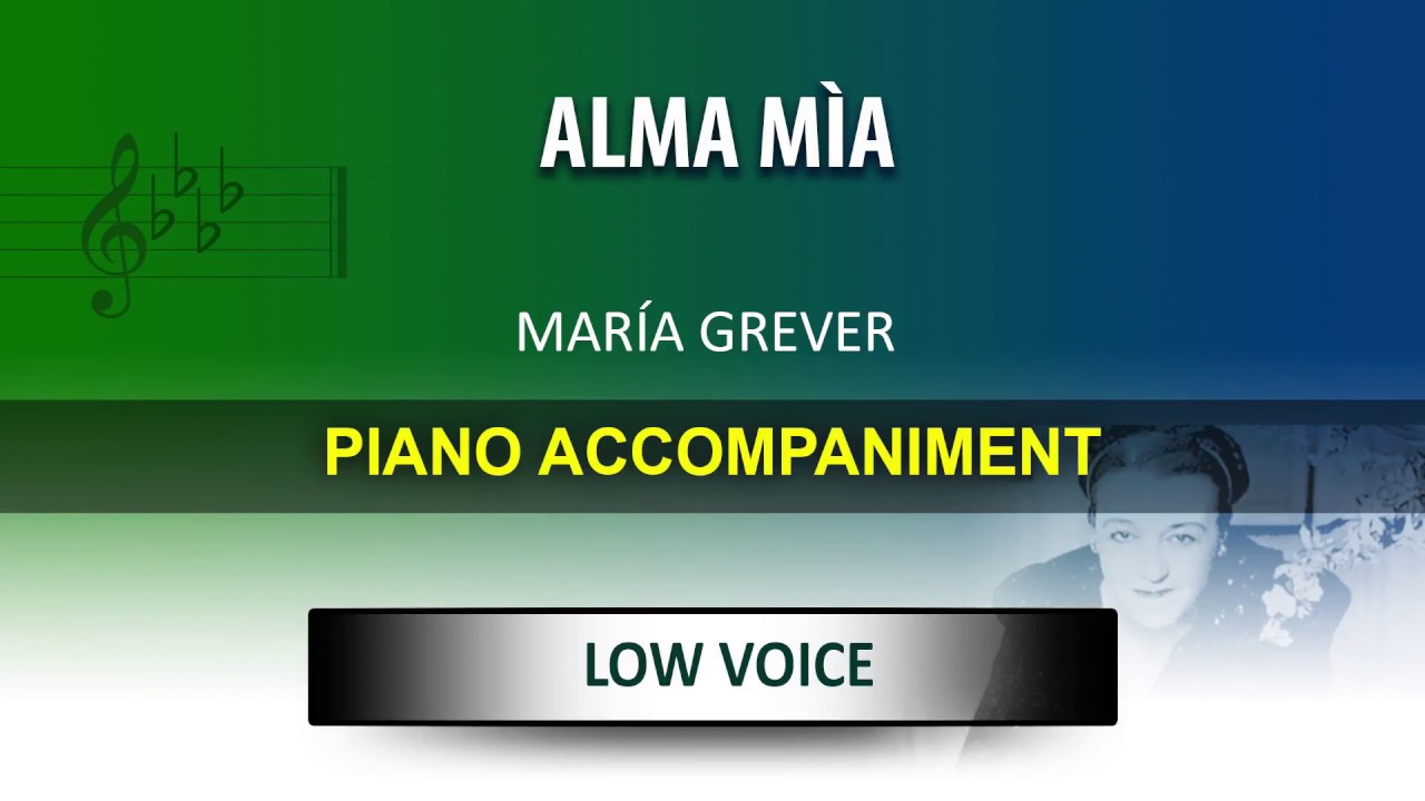 Alma mía / Karaoke piano / María Grever / Low Voice