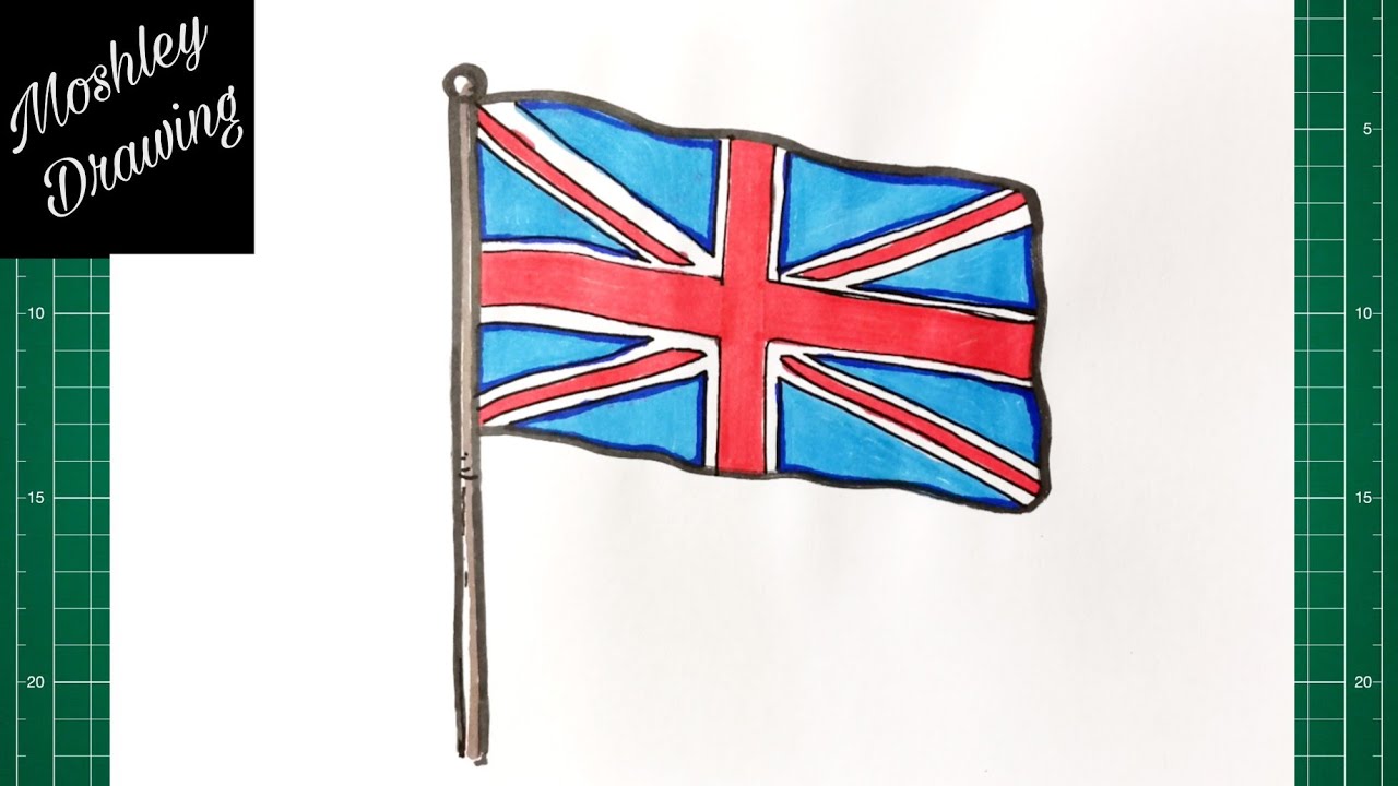 How to Draw The British Flag Step by Step
