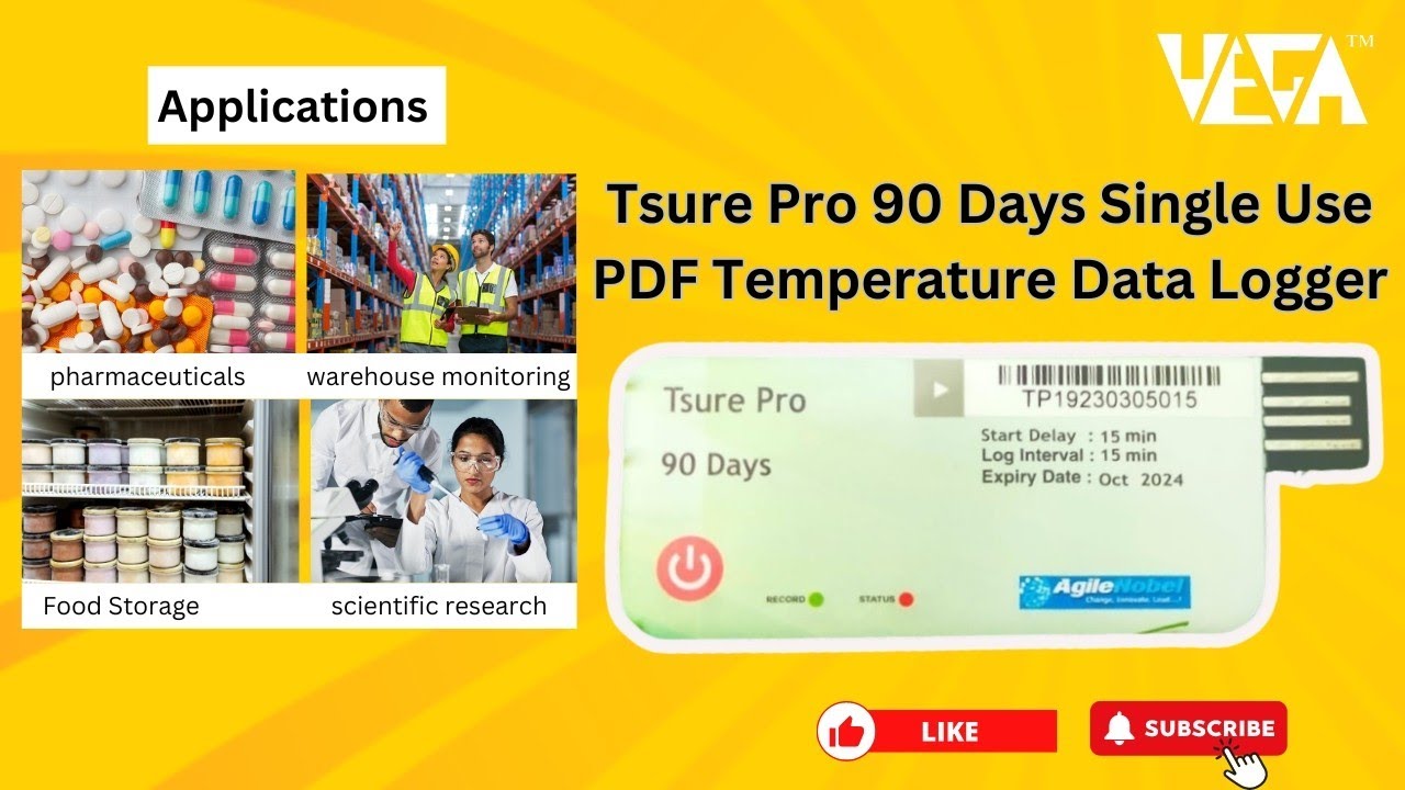 Tsure Pro 90 Days Single Use PDF Temperature Data Logger