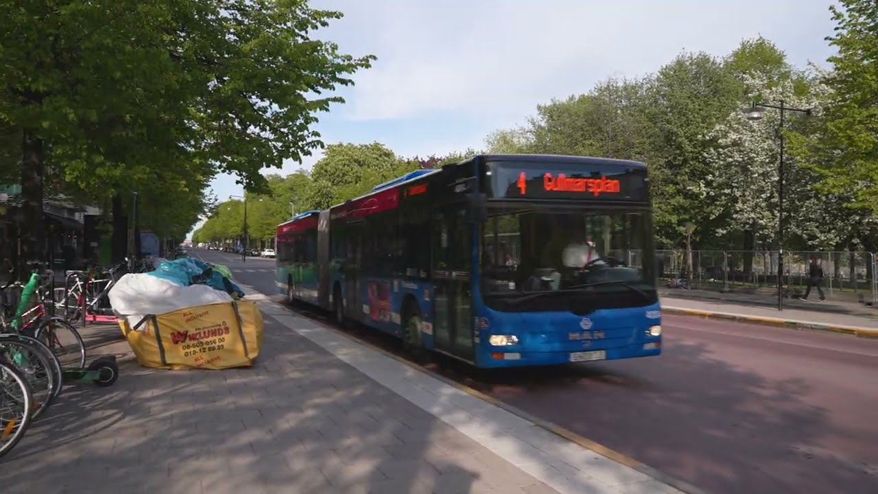 Sweden, Stockholm, bus 4 ride from S:t Eriksplan to Västerbroplan