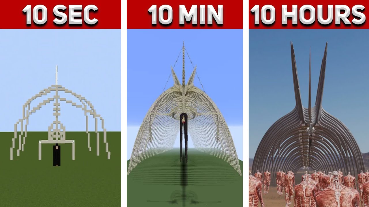 Eren Founding Titan in MINECRAFT: 10 Hours, 10 Minutes, 10 SECONDS!