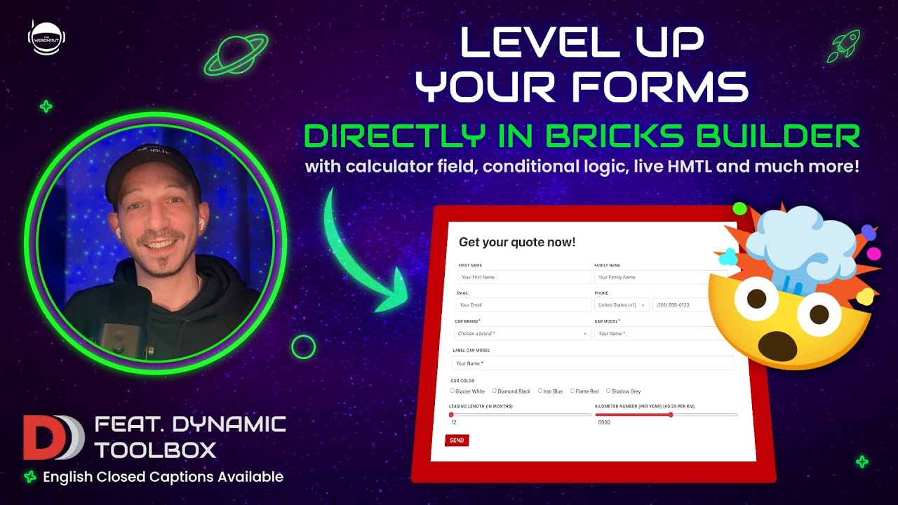 Level up your forms directly in Bricks Builder using calculator, conditional logic, live HTML fields