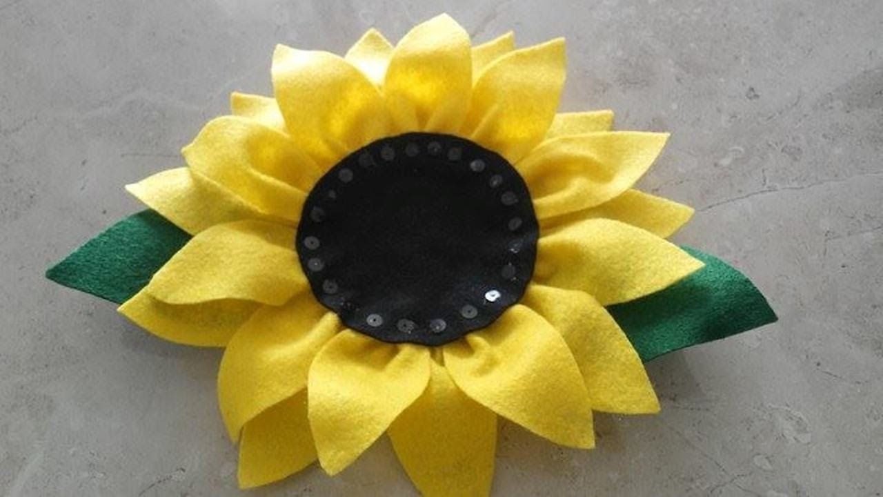 Como hacer un girasol de fieltro