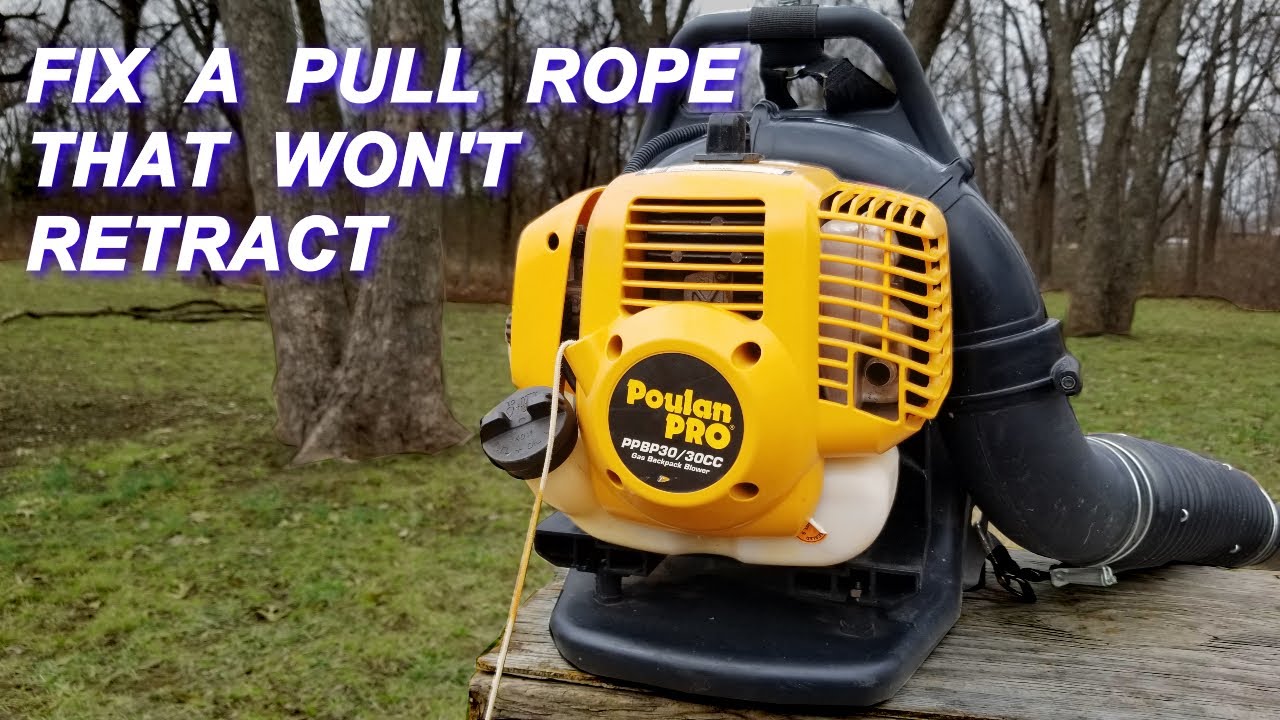 Fixing a pull rope that won't retract on a blower