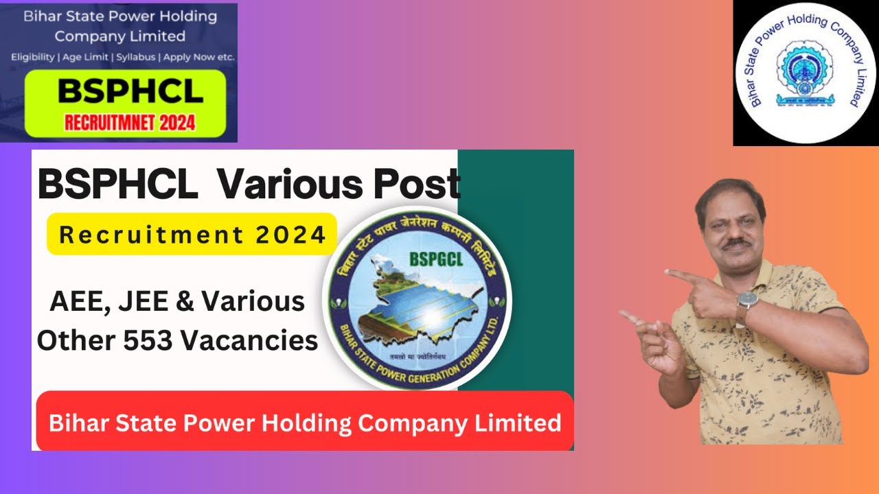 Recruitment of BSPHCL 2024 | AEE/AE/AO/JE/ALO |  Bihar BSPHCL Vacancy 2024 | 553 Post | in Hindi