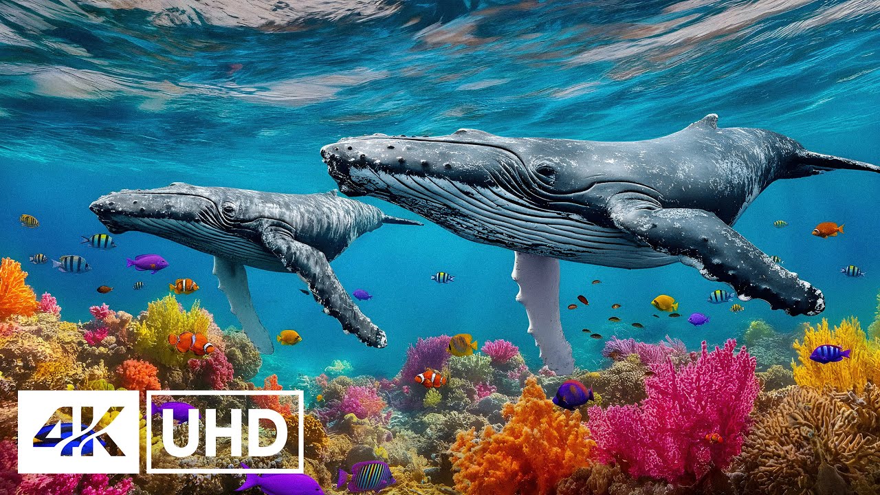 Видео из аквариума в формате 4K (ULTRA HD) 🐠 Разноцветные коралловые рифовые рыбки