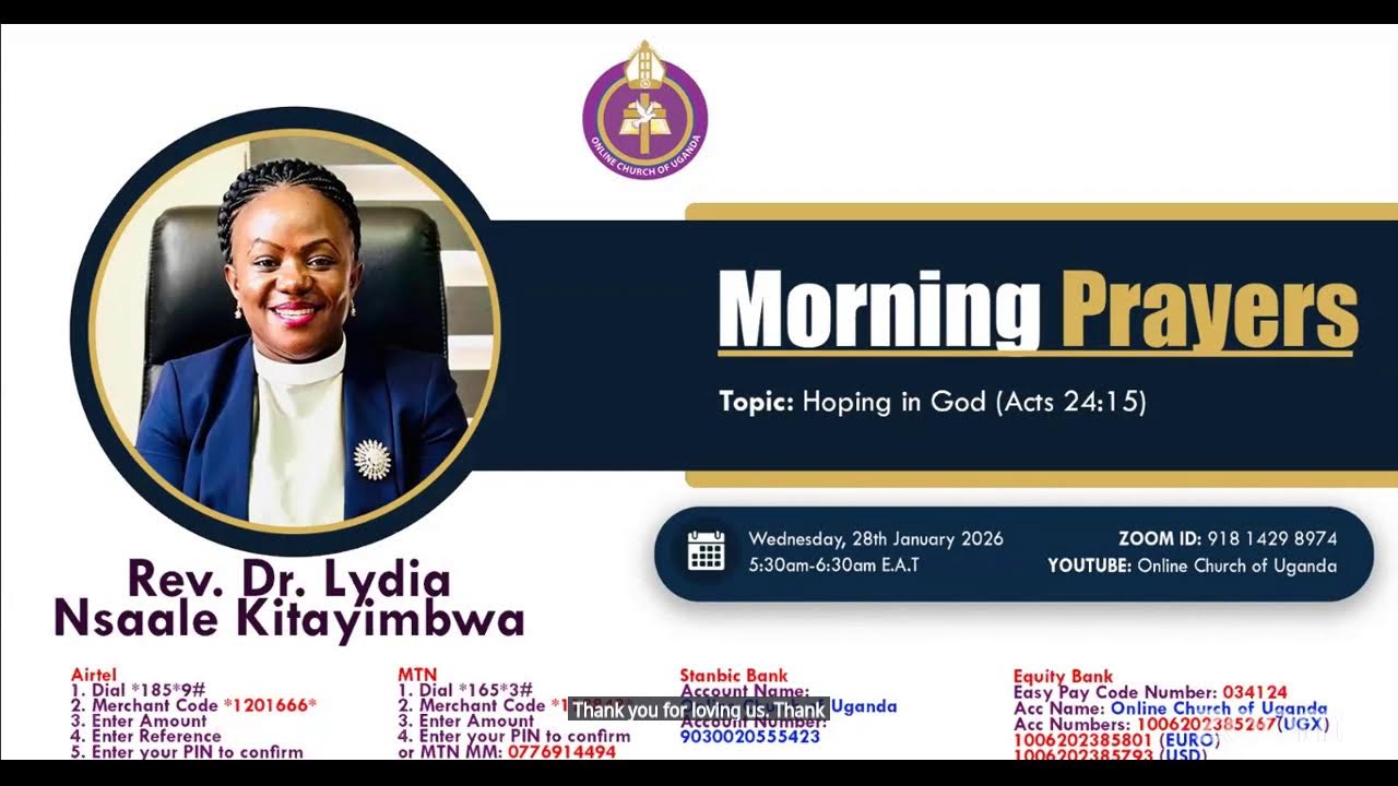 Morning Prayers 28/1/2026|Rev. Dr. Lydia Nsaale Kitayimbwa |Hoping in God | Acts 24:15