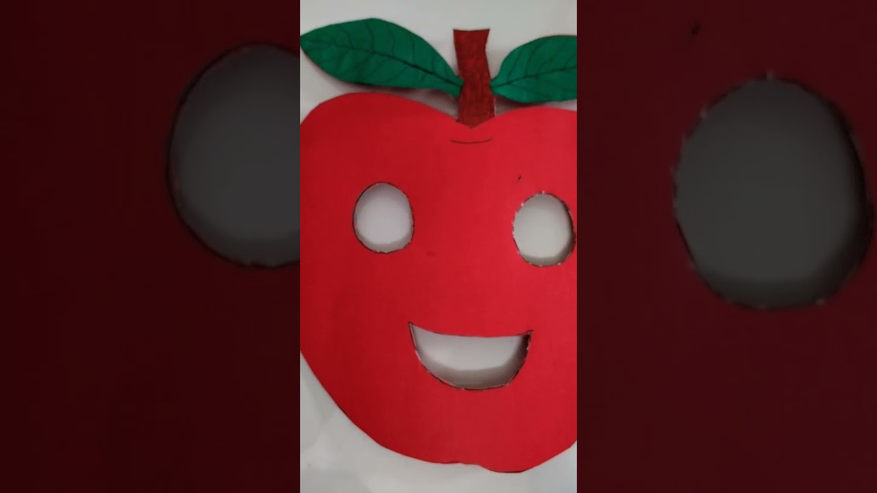 Apple 🍎 facemask #kids #diy #homemadepapercraft #papercraft #vecation #fruit