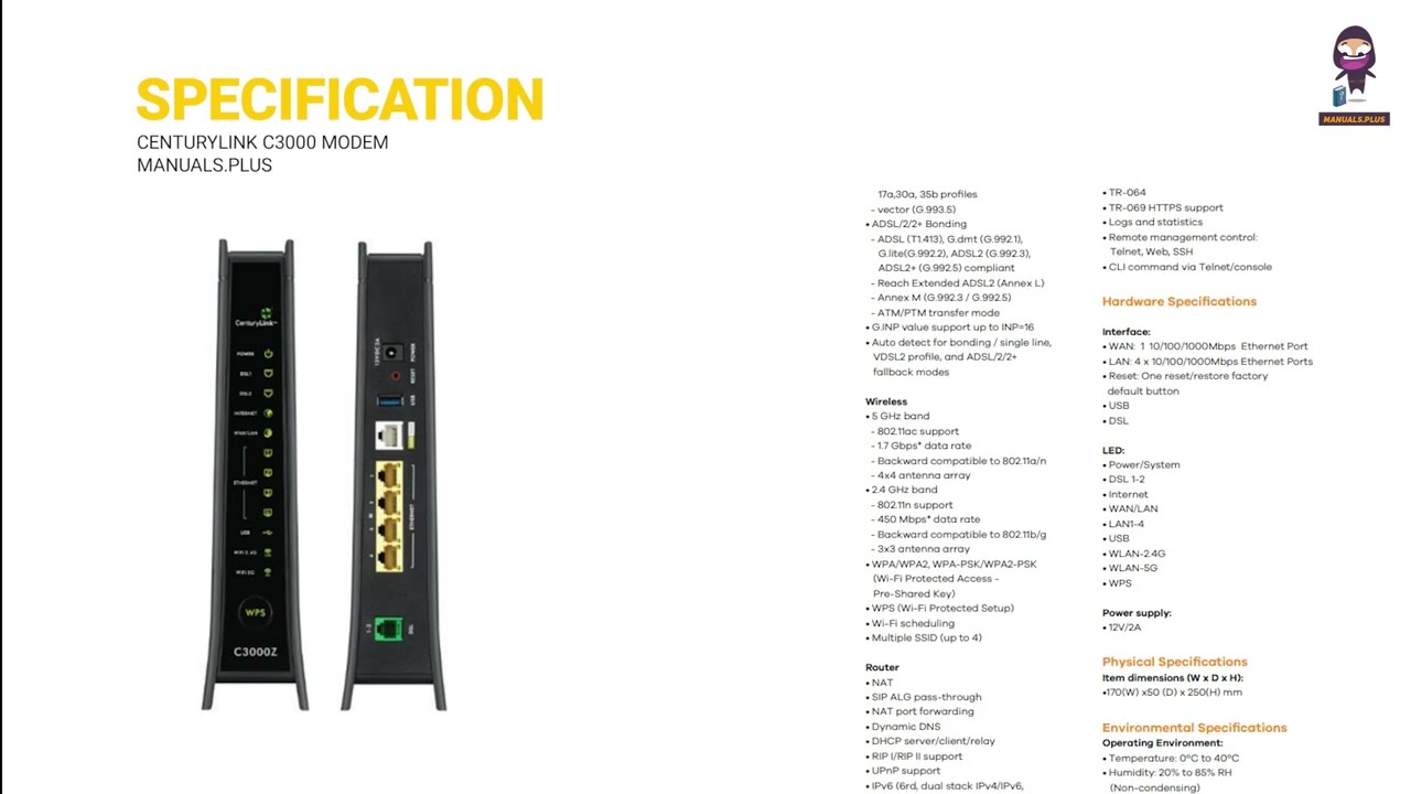 Руководство пользователя модема CenturyLink Zyxel C3000-C3000Z: функции и руководство по настройке