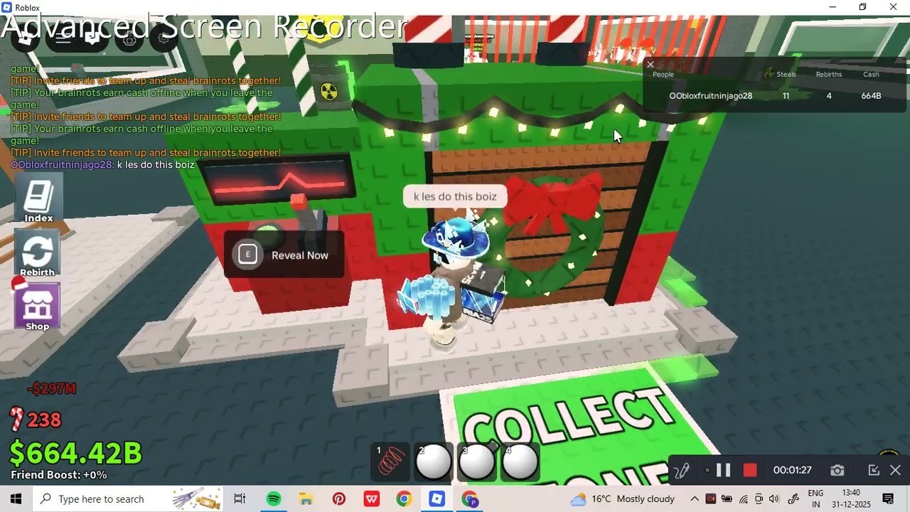 My Christmas base in steal a brainrot!