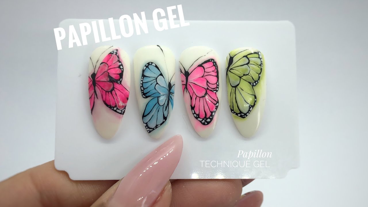 Nail art papillon-technique gel 🦋