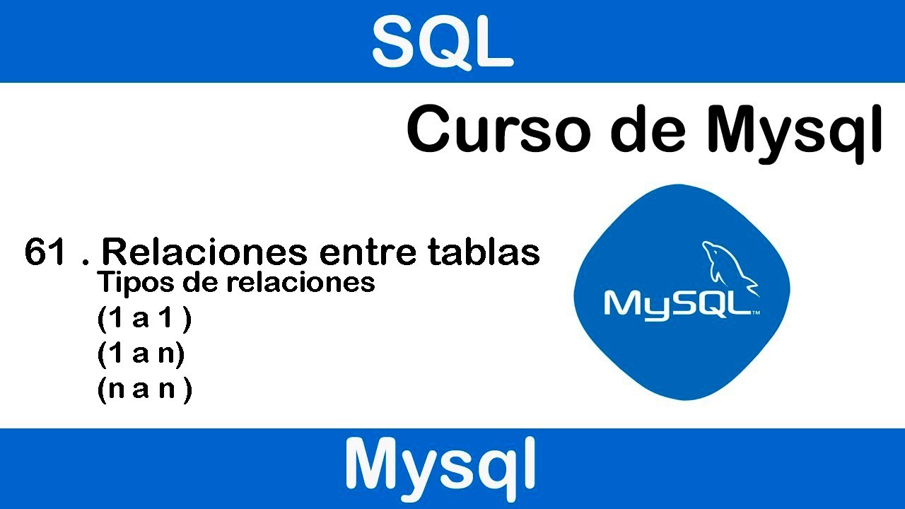 Curso de MySQL #61 II Tipos de relaciones (uno a uno - uno a muchos - muchos a muchos) - Ejemplos