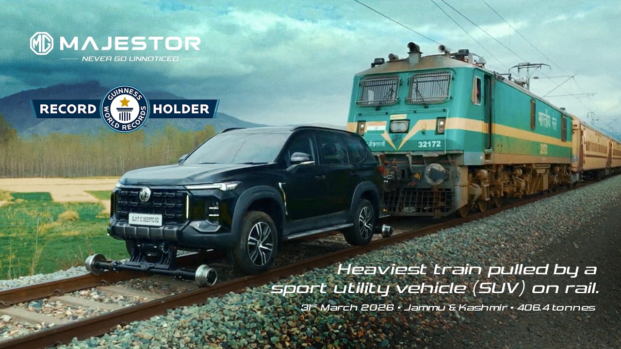 MG Majestor | @guinnessworldrecords &trade;️  title | Heaviest train pulled by a SUV on Rail