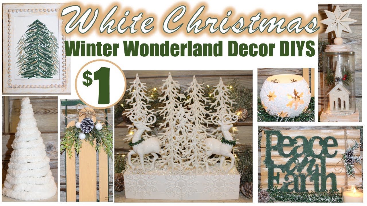 WHITE CHRISTMAS WINTER WONDERLAND DECOR | Dollar Tree DIYs | 12 Styles Part 12!!
