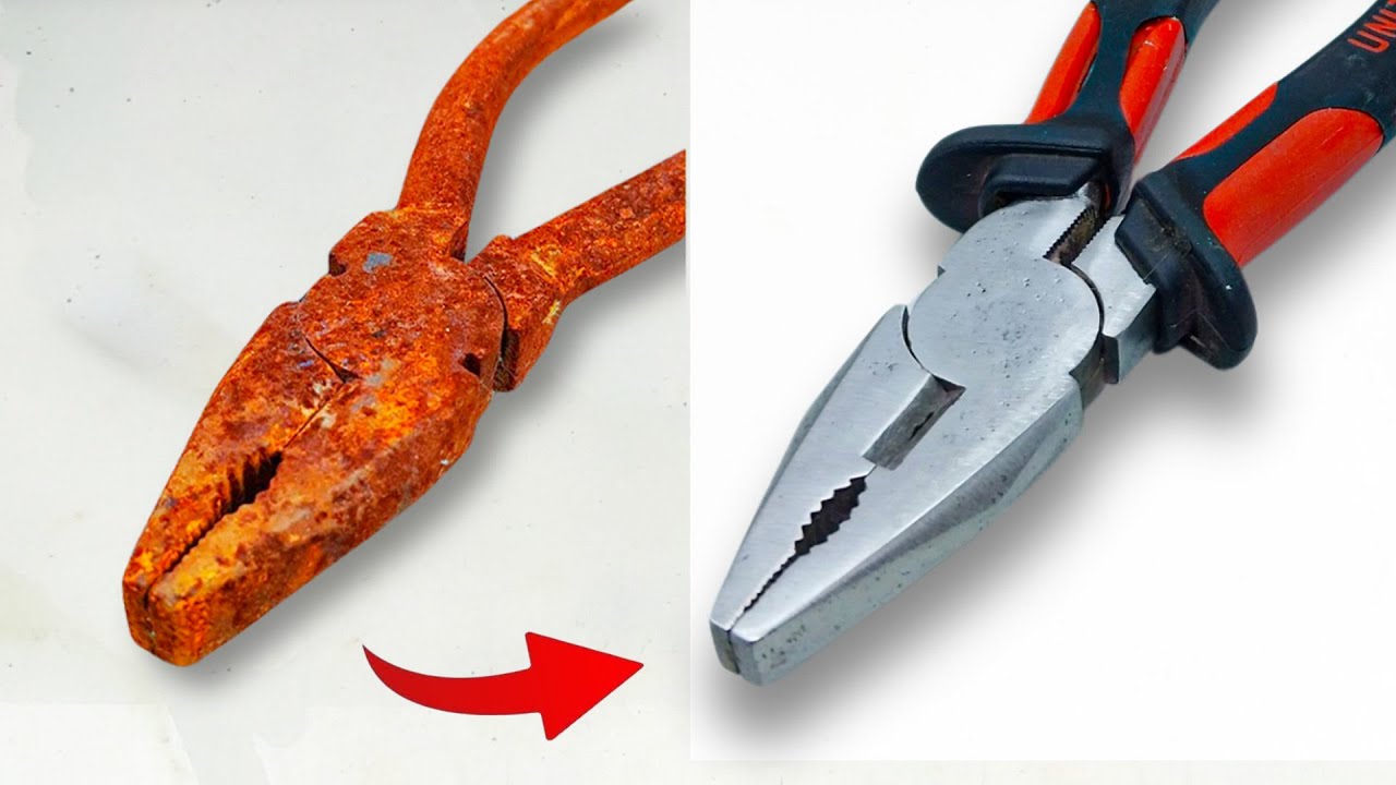 The manufacturer doesn't want you to know this!! Restore rusty pliers to shine like new