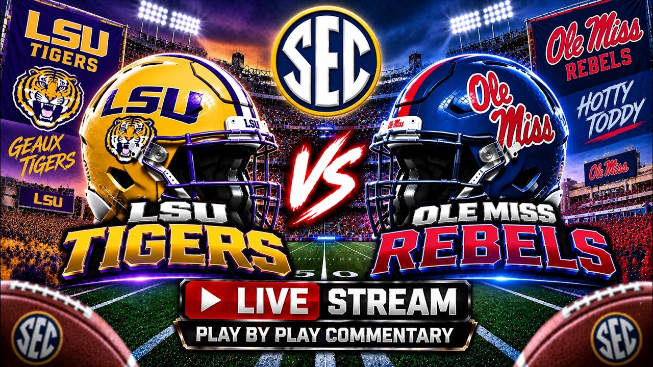 LSU Tigers vs Ole Miss Rebels Live Stream Play By Play Commentary