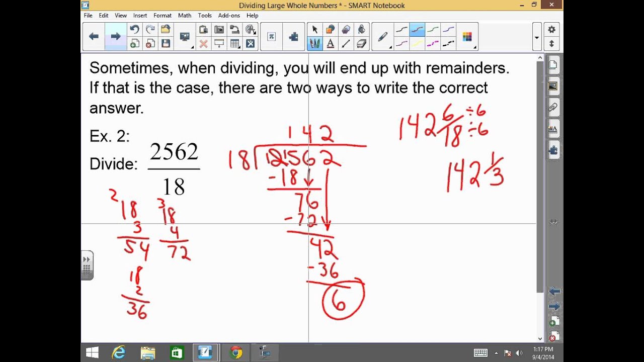 Dividing Large Whole Numbers