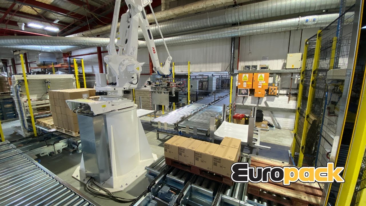 Winner 1000 with ABB robot | Palletising line for Boxes | Europack srl