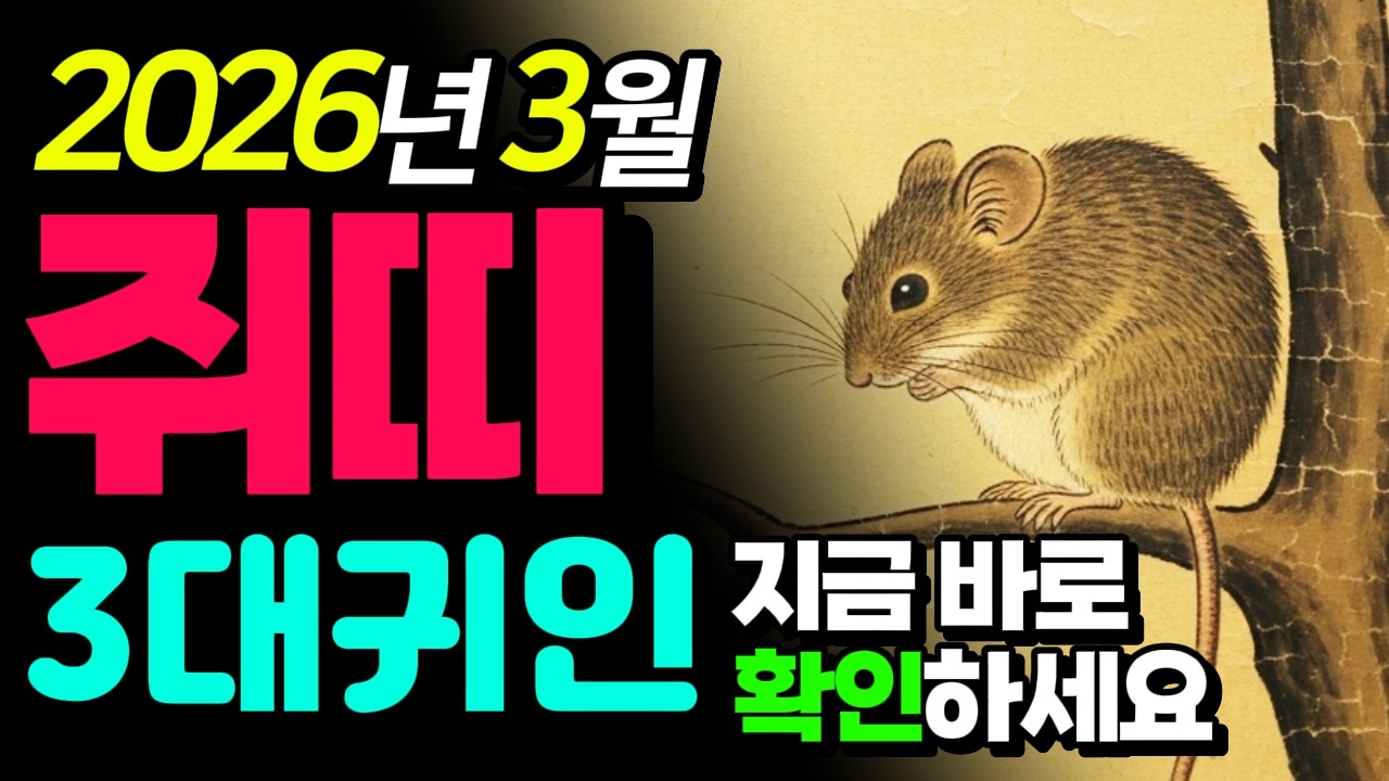 (쥐띠 주목) 26년 3월을 밝혀줄 신묘월 3대 귀인은 누구? 일상속 의외의 통로로 개운하는 방법이 있다?