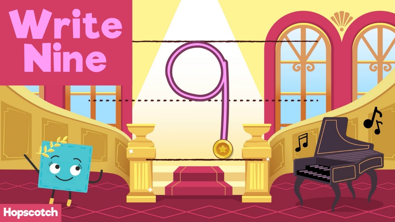 Write 9 Nine   Number Formation Song