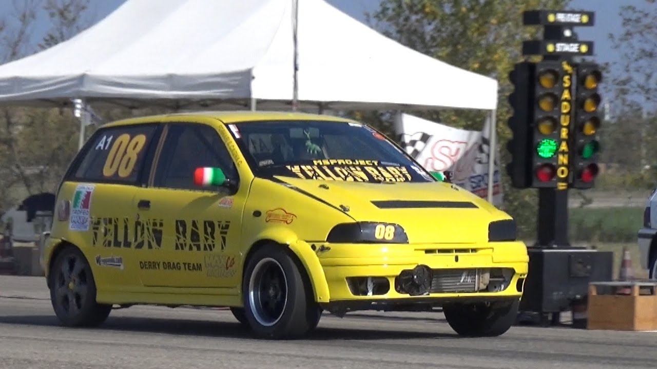 Insane REV LIMITER Fiat Punto GT vs Uno Turbo - 1/4 Mile Drag Race!