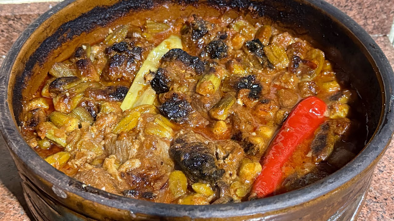 احلي طاجن باميه باللحمه😋♥️