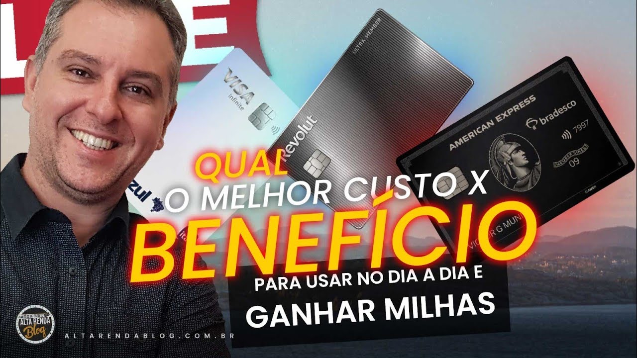 💳Qual melhor cartão Custo X Benefícios para usar no dia a dia e ganhar milhas? hoje na Live.