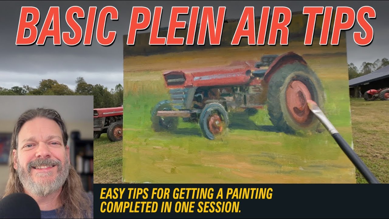 Plein Air Basic Tips - Red Tractor in Charles City