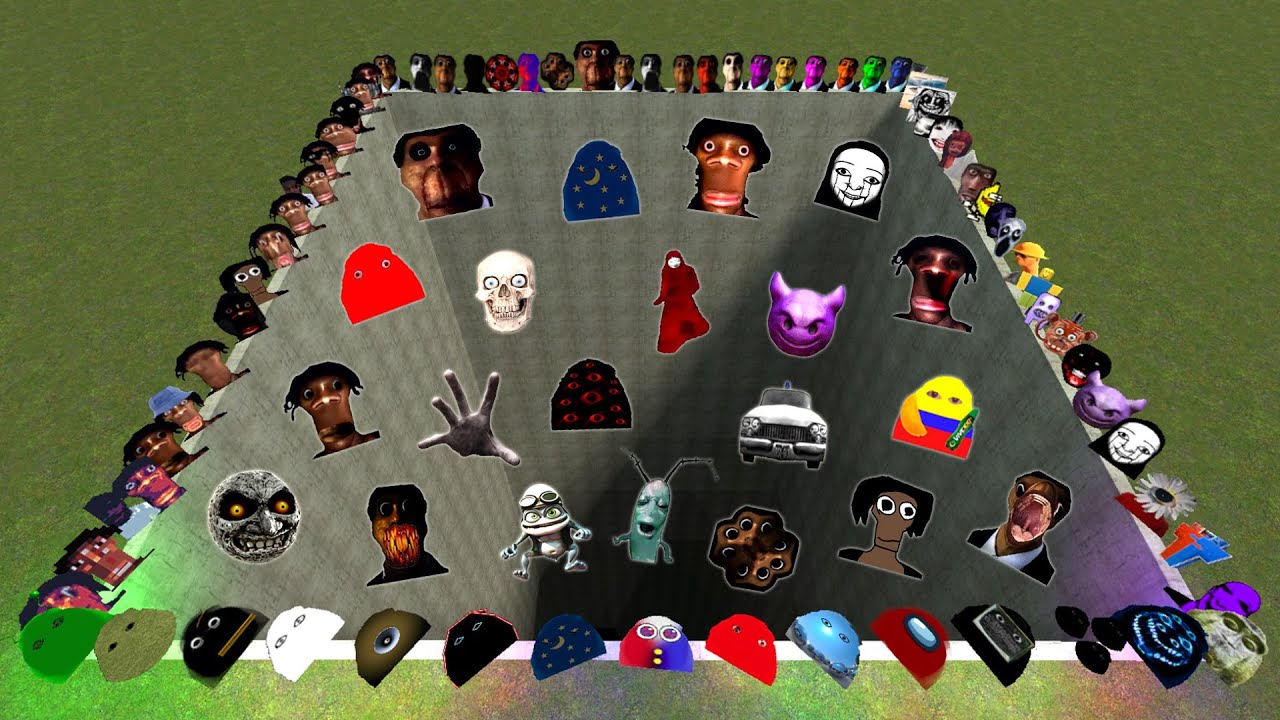 Angry Munci, Nicos Nextbots, Obunga Family, Juandale Pringle FALL INTO HOLE Chasing me in Gmod