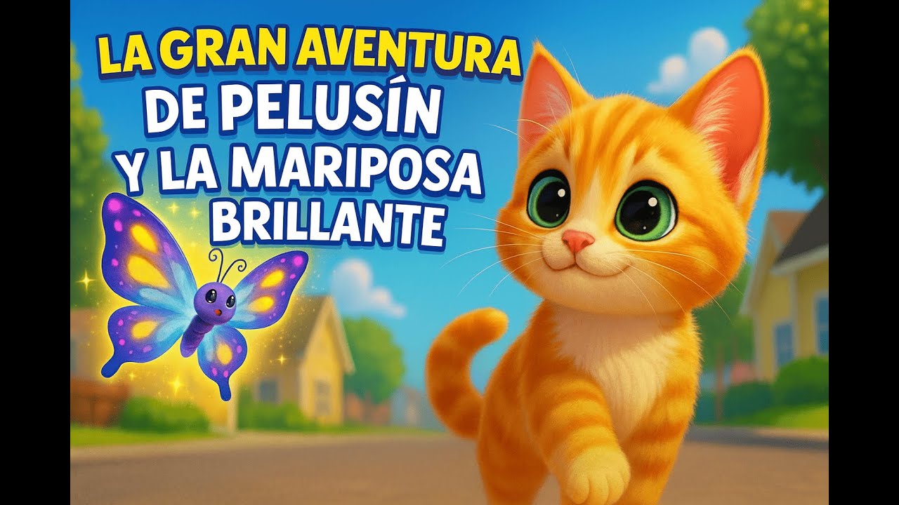 📖 La Gran Aventura de Pelusín y la Mariposa Brillante 🐱✨ | Cuento Infantil Musical — PequeSón