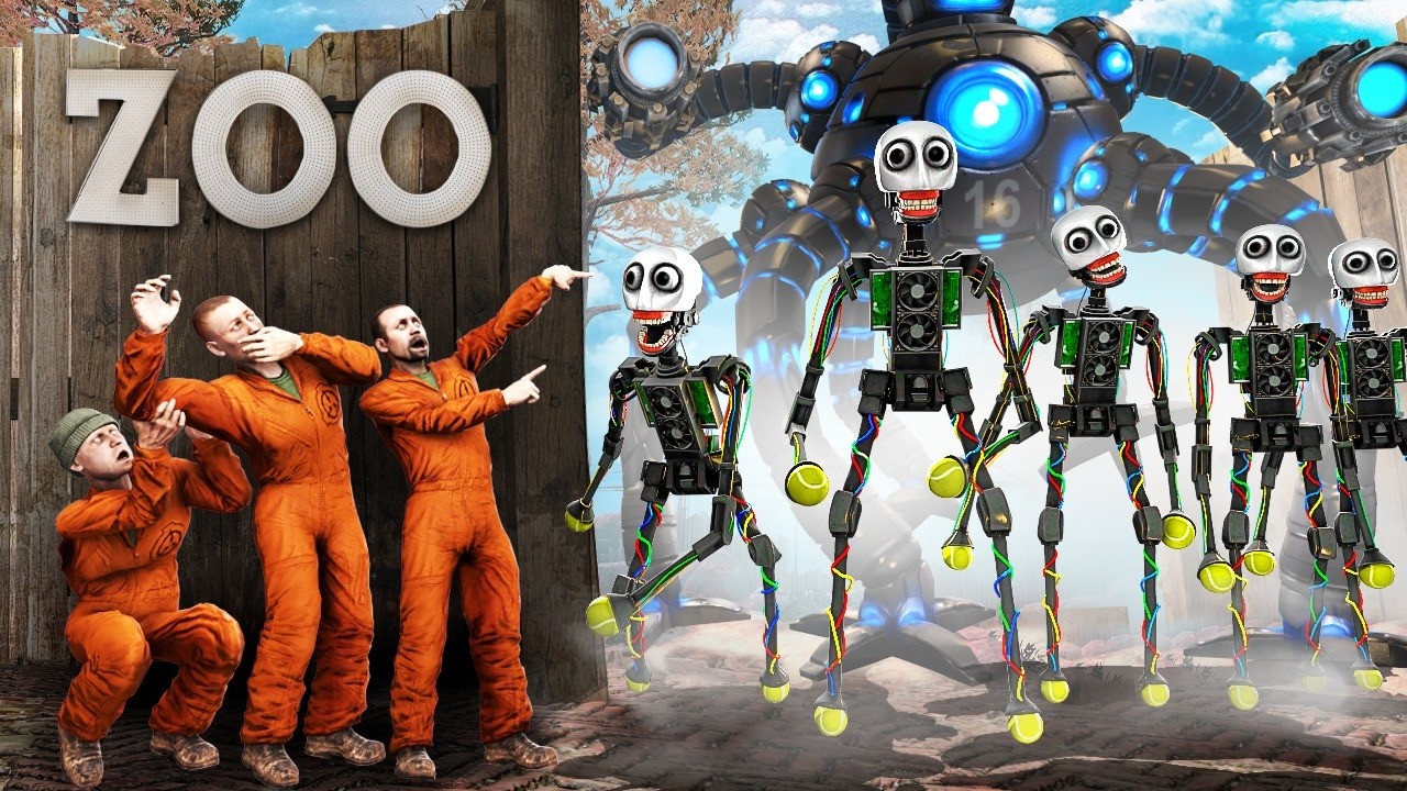 ME ENFRENTO a E.L.B.E.R.R. el ROBOT ANIMATRÓNICO en el ZOOLOGICO de los OMNIDROIDS | GARRY'S MOD