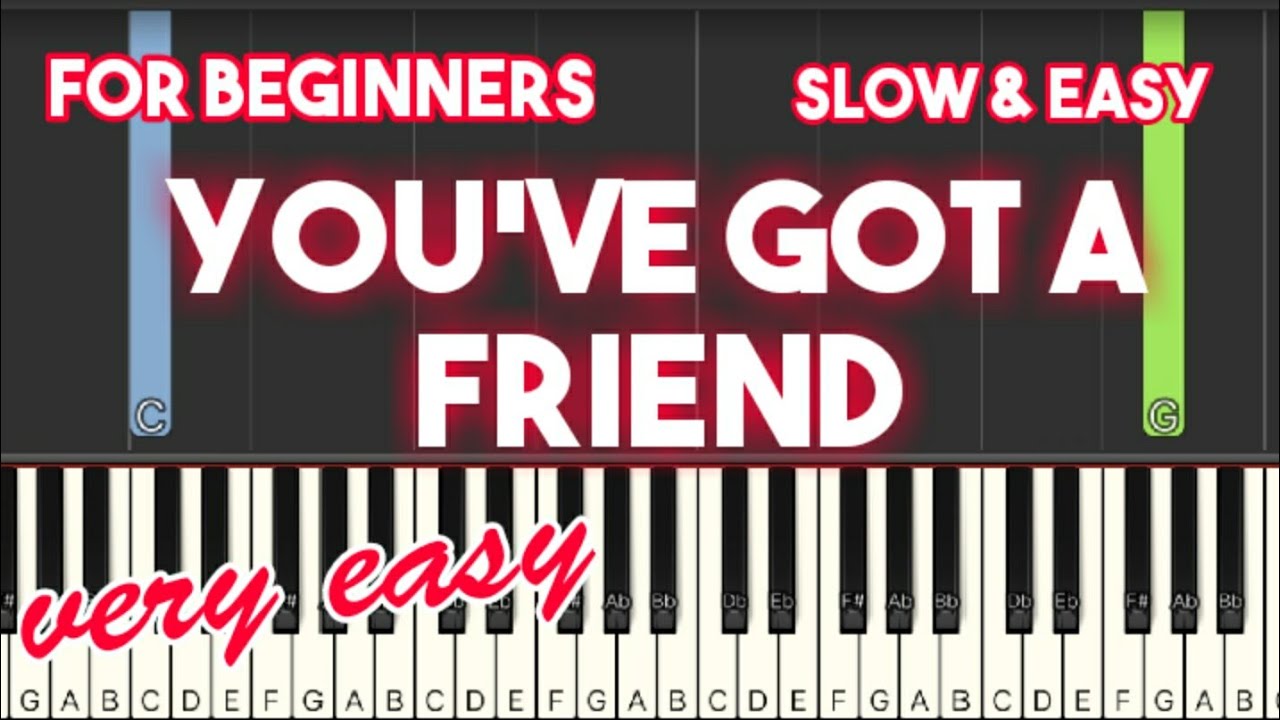YOU'VE GOT A FRIEND - JAMES TAYLOR | SLOW & EASY PIANO TUTORIAL