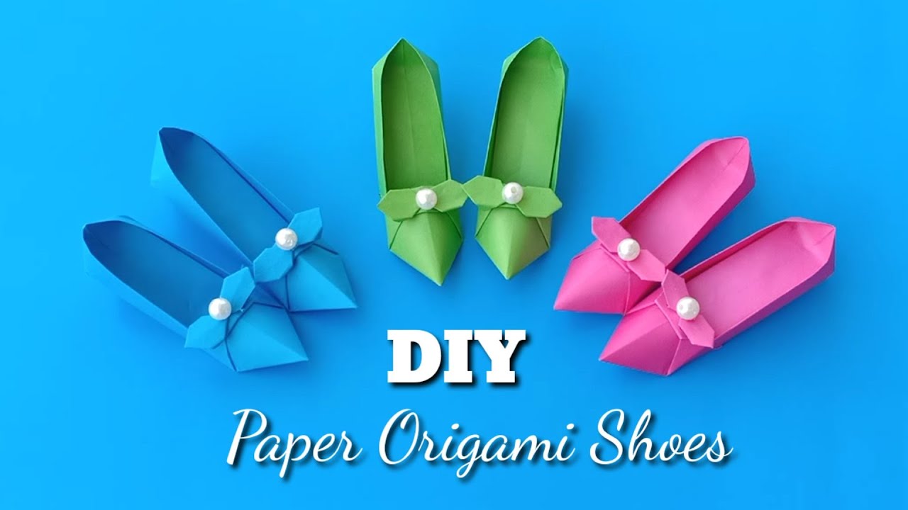 Origami Shoes DIY Tutorial / Paper Craft / Shoe Making With Paper / Paper Folding Crafts