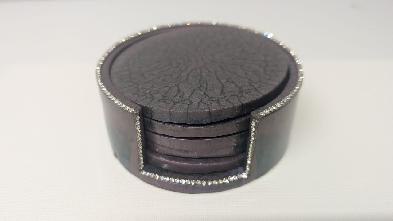 #14 resin crackle effect coasters
