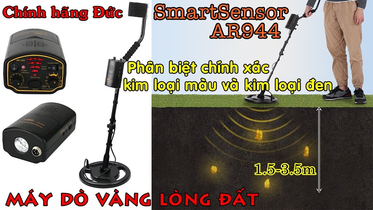 Hướng dẫn sử dụng máy dò kim loại lòng đất SmartSensor AR944, tách vàng và sắt siêu chính xác.