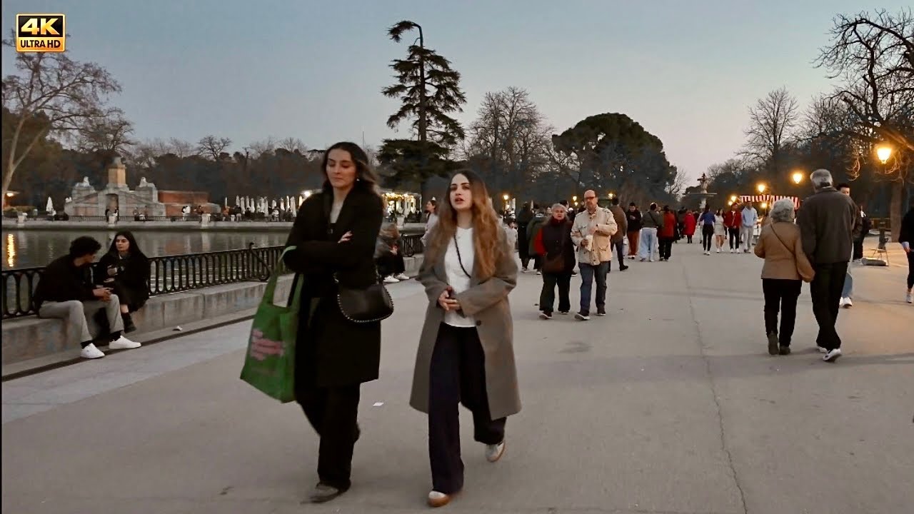 Madrid Evening Park Walk | 4K Walking Tour 