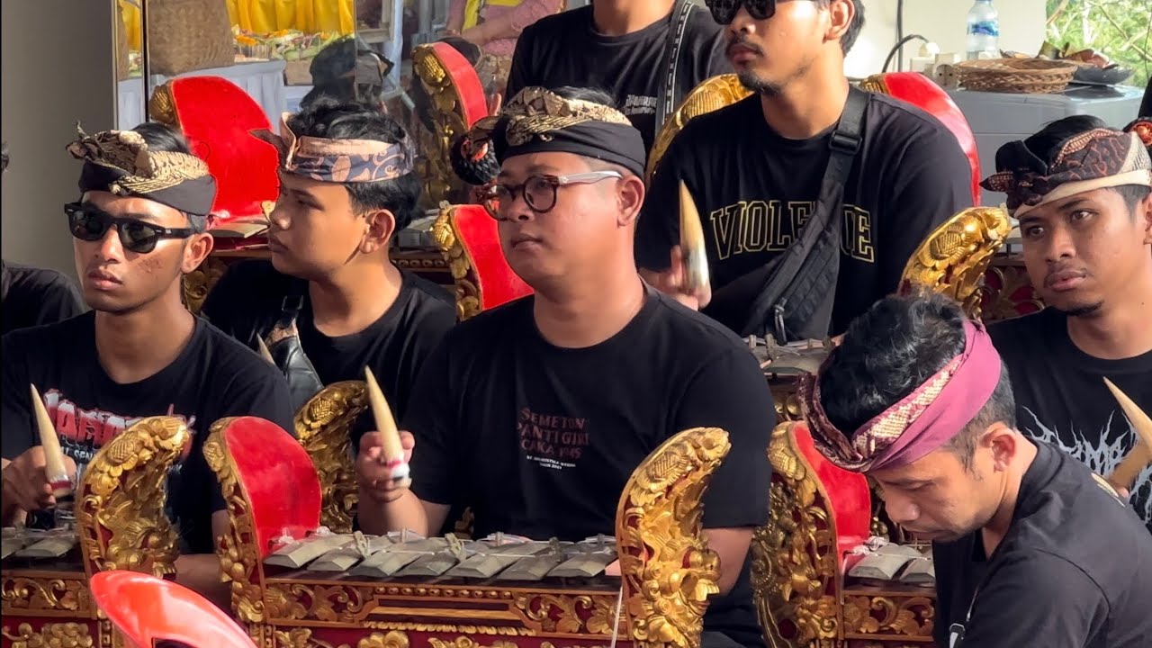 Juliana adi putra ( Kunik ) Playing Balinese Gamelan Music at Ceremony
