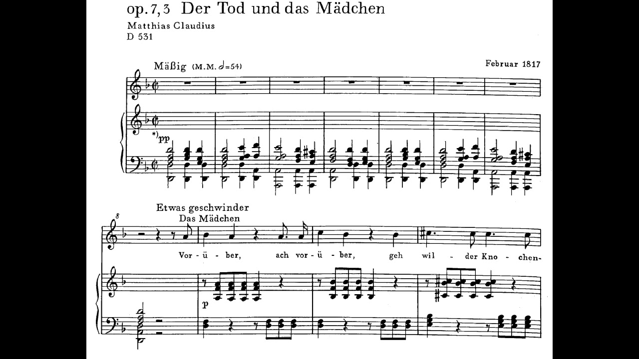 Schubert  Der Tod und das Mädchen D 531