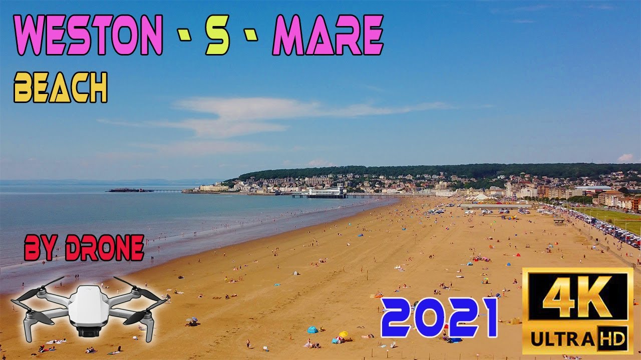 Weston Super Mare beach by Drone